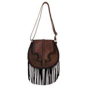 NWT Justin Boot Barn - Women's Whipstitch Fringe Saddle Bag